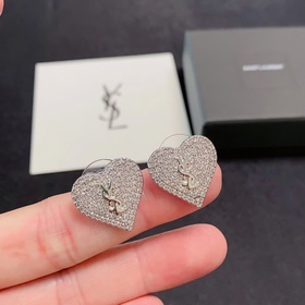 Новые серебряные серьги-гвоздики YSL Saint Laurent с буквами брил