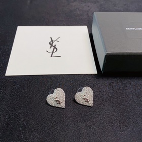 Новые серебряные серьги-гвоздики YSL Saint Laurent с буквами брил