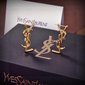 YSL Saint Laurent буквальные серьгиз оригинального латунного мате