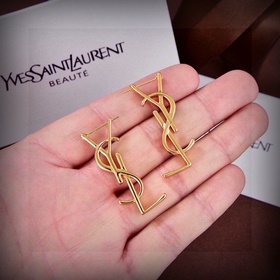 YSL Saint Laurent буквальные серьгиз оригинального латунного мате