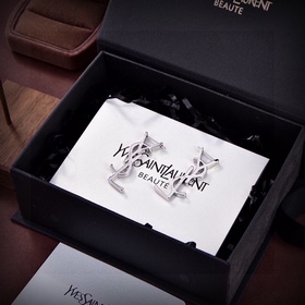 YSL Saint Laurent буквальные серьгиз оригинального латунного мате