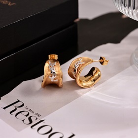 YSL Saint Laurent серьгиз оригинальной латуни. Компания Yves Sain