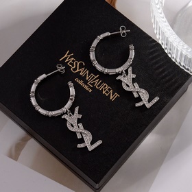 YSL Saint Laurent буквальные серьгиз оригинального латунного мате