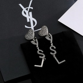 YSL Saint Laurent Серьги-клипсы из оригинального латунного матери