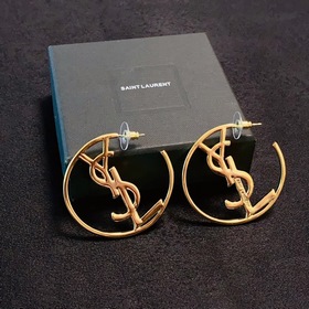 YSL Saint Laurent винтажные золотые серьги-гвоздики с бриллиантам