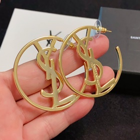 YSL Saint Laurent винтажные золотые серьги-гвоздики с бриллиантам