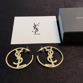 YSL Saint Laurent винтажные золотые серьги-гвоздики с бриллиантам