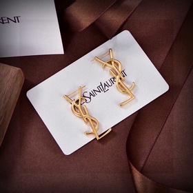 YSL Saint Laurent буквальные серьгиз оригинального латунного мате