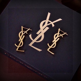YSL Saint Laurent буквальные серьгиз оригинального латунного мате