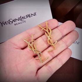YSL Saint Laurent буквальные серьгиз оригинального латунного мате