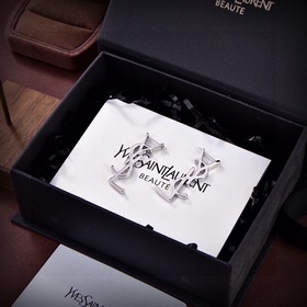YSL Saint Laurent буквальные серьгиз оригинального латунного мате