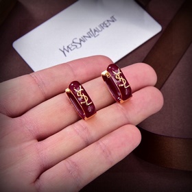 YSL Saint Laurent буквальные серьгиз оригинального латунного мате