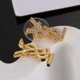 YSL Saint Laurent серьги-гвоздикиз оригинального латунного матери