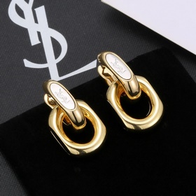 Золотые серьги Saint Laurent YSL — классическая роскошь, модный и