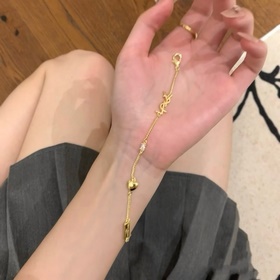 YSL Saint Laurent высококачественный браслет с буквами, золотой и