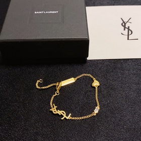 YSL Saint Laurent высококачественный браслет с буквами, золотой и