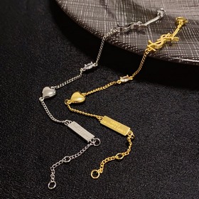 YSL Saint Laurent высококачественный браслет с буквами, золотой и