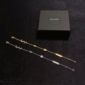 YSL Saint Laurent высококачественный браслет с буквами, золотой и