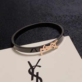 YSL Saint Laurent браслет с выгравированными буквами, узкий, розо
