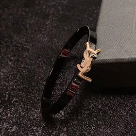 YSL Saint Laurent браслет с выгравированными буквами, узкий, розо