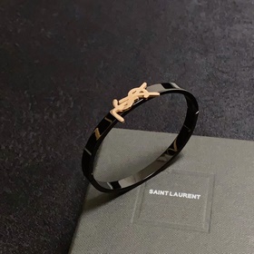 YSL Saint Laurent браслет с выгравированными буквами, узкий, розо