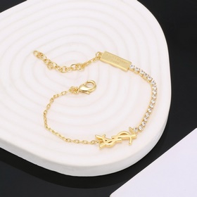 YSL Saint Laurent браслет из оригинального латунного материала. К