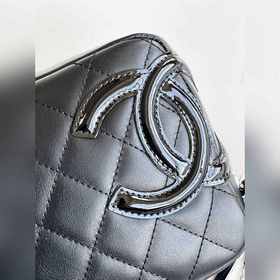 Chanel Kangpeng серия черная сумка под мышку с черным лаковым пок