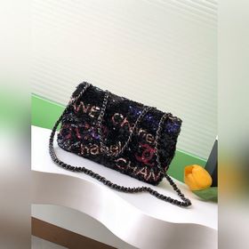 24S, моя любимая сумка с черно-зелено-красно-розовыми блестками б