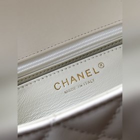 5243 Маленькая сумка Chanel с ручкой! Сумка с клапаном из кожи яг