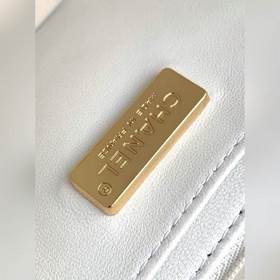 Chanel 25c, нежная цветовая гамма, розово-белая клетка, большая с