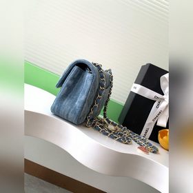 Chanel, ограниченная серия, подержанная, с эмблемой, джинсовая В