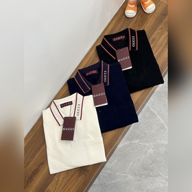 Gucci 25S весенняя новинка. Футболка с воротником Gucci с коротки