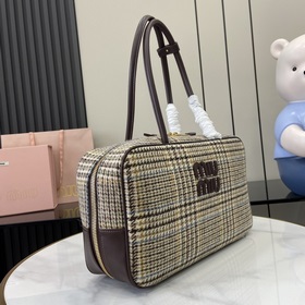 Новая модель Оригинальный шерстяной портфель MIU с узором «пестры