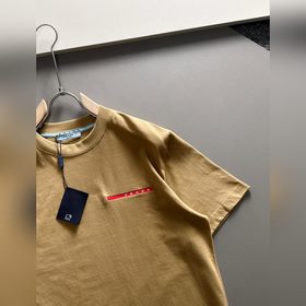 Prada 2025ss новейшая модель короткорукавой футболки, оригинальна