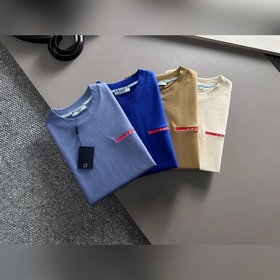 Prada 2025ss новейшая модель короткорукавной футболки, оригинальн