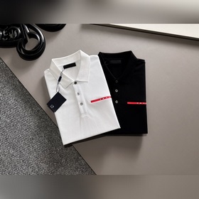 Prada 2025ss летняя новинка мужская рубашка-поло с воротником! Кл