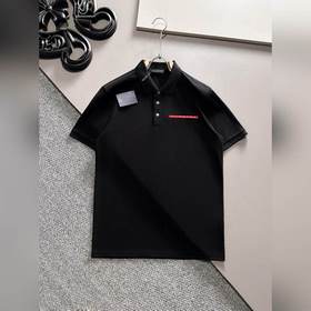 Prada 2025ss летняя новинка мужская рубашка-поло с воротником! Кл