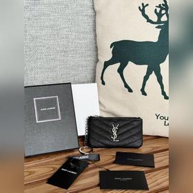 SAINT LAURENT Мини-кошелек из кожи с узором виде шариков Очень кр