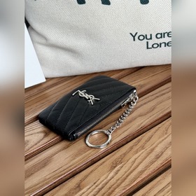 SAINT LAURENT Мини-кошелек из кожи с узором виде шариков Очень кр