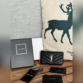 SAINT LAURENT Мини-кошелек из кожи с узором виде шариков Очень кр