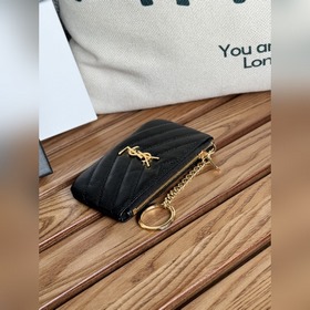 SAINT LAURENT Мини-кошелек из кожи с узором виде шариков Очень кр