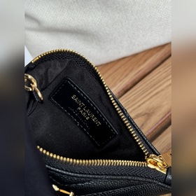 SAINT LAURENT Мини-кошелек из кожи с узором виде шариков Очень кр