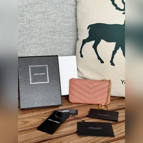 SAINT LAURENT Мини-кошелек из кожи с узором виде шариков Очень кр