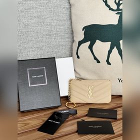 SAINT LAURENT Мини-кошелек из кожи с узором виде шариков Очень кр