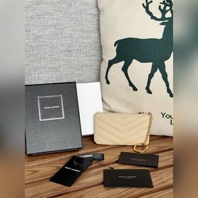 SAINT LAURENT Мини-кошелек из кожи с узором виде шариков Очень кр