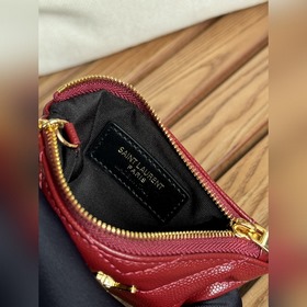 SAINT LAURENT Мини-кошелек из кожи с узором виде шариков Очень кр