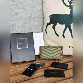 SAINT LAURENT Мини-кошелек из кожи с узором виде шариков Очень кр