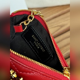 SAINT LAURENT Мини-кошелек из кожи с узором виде шариков Очень кр