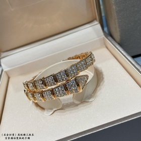 Высококачественная версия BVLGARI широкий браслет с драгоценными 