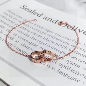 Классический браслет Cartier с двойным кольцом. Высококачественна